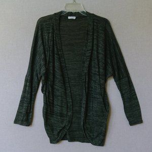 Free Kisses Olive Green Long Open Front Cardigan with Deep Pockets